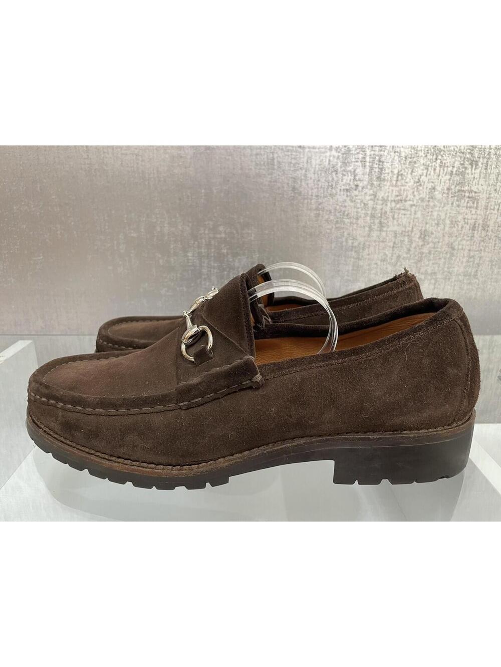 GUCCI Men's Dark Chocolate Suede Shoes Dress Loafers Brands Size 8.5 D (A306) - Picture 5 of 10